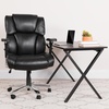 image:imageFlash Furniture Hercules Series 247 Intensive Use LeatherSoft Swivel Office Chair Ergonomic HighBack Executive Chair with Padded SeatArms BlackBlack Leathersoft