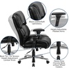 image:imageFlash Furniture Hercules Series 247 Intensive Use LeatherSoft Swivel Office Chair Ergonomic HighBack Executive Chair with Padded SeatArms BlackBlack Leathersoft