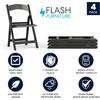 image:imageFlash Furniture Hercules Series Folding Chair  White Resin  Set of 4 800LB Weight Capacity Comfortable Event Chair  Light Weight Folding ChairBlack