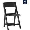 image:imageFlash Furniture Hercules Series Folding Chair  White Resin  Set of 4 800LB Weight Capacity Comfortable Event Chair  Light Weight Folding ChairBlack