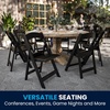 image:imageFlash Furniture Hercules Series Folding Chair  White Resin  Set of 4 800LB Weight Capacity Comfortable Event Chair  Light Weight Folding ChairBlack