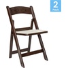 image:imageFlash Furniture Hercules Series Folding Chair  White Resin  Set of 4 800LB Weight Capacity Comfortable Event Chair  Light Weight Folding ChairDark Brown