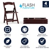image:imageFlash Furniture Hercules Series Folding Chair  White Resin  Set of 4 800LB Weight Capacity Comfortable Event Chair  Light Weight Folding ChairRed Mahogany