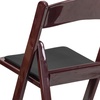 image:imageFlash Furniture Hercules Series Folding Chair  White Resin  Set of 4 800LB Weight Capacity Comfortable Event Chair  Light Weight Folding ChairRed Mahogany