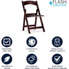image:imageFlash Furniture Hercules Series Folding Chair  White Resin  Set of 4 800LB Weight Capacity Comfortable Event Chair  Light Weight Folding ChairRed Mahogany