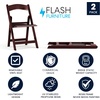 image:imageFlash Furniture Hercules Series Folding Chair  White Resin  Set of 4 800LB Weight Capacity Comfortable Event Chair  Light Weight Folding ChairRed Mahogany