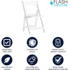 image:imageFlash Furniture Hercules Series Folding Chair  White Resin  Set of 4 800LB Weight Capacity Comfortable Event Chair  Light Weight Folding ChairWhite