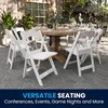image:imageFlash Furniture Hercules Series Folding Chair  White Resin  Set of 4 800LB Weight Capacity Comfortable Event Chair  Light Weight Folding ChairWhite