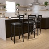 image:imageFlash Furniture Hercules Series Ladder Back Metal Restaurant Barstool Modern Upholstered Armless Bar Height Chair for Restaurants and Kitchens BlackBlack Vinyl SeatBlack Metal Frame