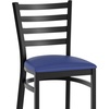 image:imageFlash Furniture Hercules Series Ladder Back Metal Restaurant Barstool Modern Upholstered Armless Bar Height Chair for Restaurants and Kitchens BlackBlue Vinyl SeatBlack Metal Frame