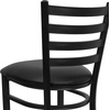 image:imageFlash Furniture Hercules Series Ladder Back Metal Restaurant Barstool Modern Upholstered Armless Bar Height Chair for Restaurants and Kitchens BlackBlack Vinyl SeatBlack Metal Frame