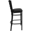 image:imageFlash Furniture Hercules Series Ladder Back Metal Restaurant Barstool Modern Upholstered Armless Bar Height Chair for Restaurants and Kitchens BlackBlack Vinyl SeatBlack Metal Frame