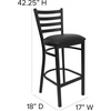 image:imageFlash Furniture Hercules Series Ladder Back Metal Restaurant Barstool Modern Upholstered Armless Bar Height Chair for Restaurants and Kitchens BlackBlack Vinyl SeatBlack Metal Frame