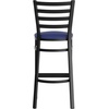 image:imageFlash Furniture Hercules Series Ladder Back Metal Restaurant Barstool Modern Upholstered Armless Bar Height Chair for Restaurants and Kitchens BlackBlue Vinyl SeatBlack Metal Frame