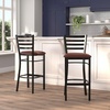 image:imageFlash Furniture Hercules Series Ladder Back Metal Restaurant Barstool Modern Upholstered Armless Bar Height Chair for Restaurants and Kitchens BlackBurgundy Vinyl SeatBlack Metal Frame