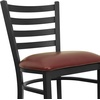 image:imageFlash Furniture Hercules Series Ladder Back Metal Restaurant Barstool Modern Upholstered Armless Bar Height Chair for Restaurants and Kitchens BlackBurgundy Vinyl SeatBlack Metal Frame