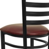 image:imageFlash Furniture Hercules Series Ladder Back Metal Restaurant Barstool Modern Upholstered Armless Bar Height Chair for Restaurants and Kitchens BlackBurgundy Vinyl SeatBlack Metal Frame