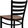 image:imageFlash Furniture Hercules Series Ladder Back Metal Restaurant Barstool Modern Upholstered Armless Bar Height Chair for Restaurants and Kitchens BlackCherry Wood SeatBlack Metal Frame