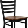 image:imageFlash Furniture Hercules Series Ladder Back Metal Restaurant Barstool Modern Upholstered Armless Bar Height Chair for Restaurants and Kitchens BlackCherry Wood SeatBlack Metal Frame
