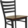 image:imageFlash Furniture Hercules Series Ladder Back Metal Restaurant Barstool Modern Upholstered Armless Bar Height Chair for Restaurants and Kitchens BlackMahogany Wood SeatBlack Metal Frame