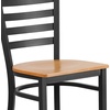 image:imageFlash Furniture Hercules Series Ladder Back Metal Restaurant Barstool Modern Upholstered Armless Bar Height Chair for Restaurants and Kitchens BlackNatural Wood SeatBlack Metal Frame