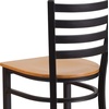 image:imageFlash Furniture Hercules Series Ladder Back Metal Restaurant Barstool Modern Upholstered Armless Bar Height Chair for Restaurants and Kitchens BlackNatural Wood SeatBlack Metal Frame