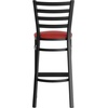 image:imageFlash Furniture Hercules Series Ladder Back Metal Restaurant Barstool Modern Upholstered Armless Bar Height Chair for Restaurants and Kitchens BlackRed Vinyl SeatBlack Metal Frame