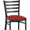 image:imageFlash Furniture Hercules Series Ladder Back Metal Restaurant Barstool Modern Upholstered Armless Bar Height Chair for Restaurants and Kitchens BlackRed Vinyl SeatBlack Metal Frame