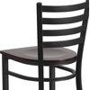 image:imageFlash Furniture Hercules Series Ladder Back Metal Restaurant Barstool Modern Upholstered Armless Bar Height Chair for Restaurants and Kitchens BlackWalnut Wood SeatBlack Metal Frame