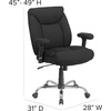 image:imageFlash Furniture Hercules Series LeatherSoft Swivel Office Chair with Loop Arms Ergonomic HighBack Executive Chair with Padded Seat and Arms BlackBlack Fabric