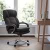 image:imageFlash Furniture Hercules Series LeatherSoft Swivel Office Chair with Loop Arms Ergonomic HighBack Executive Chair with Padded Seat and Arms BlackBlack Fabric
