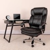 image:imageFlash Furniture Hercules Series LeatherSoft Swivel Office Chair with Loop Arms Ergonomic HighBack Executive Chair with Padded Seat and Arms BlackBlack Leathersoft