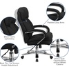 image:imageFlash Furniture Hercules Series LeatherSoft Swivel Office Chair with Loop Arms Ergonomic HighBack Executive Chair with Padded Seat and Arms BlackBlack Fabric