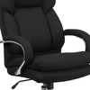 image:imageFlash Furniture Hercules Series LeatherSoft Swivel Office Chair with Loop Arms Ergonomic HighBack Executive Chair with Padded Seat and Arms BlackBlack Fabric