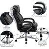 image:imageFlash Furniture Hercules Series LeatherSoft Swivel Office Chair with Loop Arms Ergonomic HighBack Executive Chair with Padded Seat and Arms BlackBlack Leathersoft