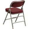 image:imageFlash Furniture Hercules Series Metal Folding Chair with Cushioned Seat Fabric Upholstered Event Chair with 300lb Static Weight Capacity GrayBurgundy FabricGray Frame