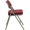 image:imageFlash Furniture Hercules Series Metal Folding Chair with Cushioned Seat Fabric Upholstered Event Chair with 300lb Static Weight Capacity GrayBurgundy FabricGray Frame