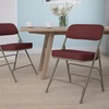 image:imageFlash Furniture Hercules Series Metal Folding Chair with Cushioned Seat Fabric Upholstered Event Chair with 300lb Static Weight Capacity GrayBurgundy FabricGray Frame