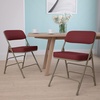 image:imageFlash Furniture Hercules Series Metal Folding Chair with Cushioned Seat Fabric Upholstered Event Chair with 300lb Static Weight Capacity GrayBurgundy FabricGray Frame