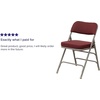 image:imageFlash Furniture Hercules Series Metal Folding Chair with Cushioned Seat Fabric Upholstered Event Chair with 300lb Static Weight Capacity GrayBurgundy FabricGray Frame
