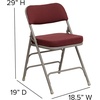 image:imageFlash Furniture Hercules Series Metal Folding Chair with Cushioned Seat Fabric Upholstered Event Chair with 300lb Static Weight Capacity GrayBurgundy FabricGray Frame