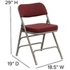 image:imageFlash Furniture Hercules Series Metal Folding Chair with Cushioned Seat Fabric Upholstered Event Chair with 300lb Static Weight Capacity GrayBurgundy FabricGray Frame