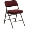 image:imageFlash Furniture Hercules Series Metal Folding Chair with Cushioned Seat Fabric Upholstered Event Chair with 300lb Static Weight Capacity GrayBurgundy FabricGray Frame