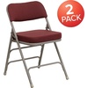 image:imageFlash Furniture Hercules Series Metal Folding Chair with Cushioned Seat Fabric Upholstered Event Chair with 300lb Static Weight Capacity GrayBurgundy FabricGray Frame