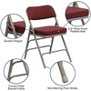image:imageFlash Furniture Hercules Series Metal Folding Chair with Cushioned Seat Fabric Upholstered Event Chair with 300lb Static Weight Capacity GrayBurgundy FabricGray Frame