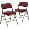 image:imageFlash Furniture Hercules Series Metal Folding Chair with Cushioned Seat Fabric Upholstered Event Chair with 300lb Static Weight Capacity GrayBurgundy FabricGray Frame