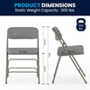 image:imageFlash Furniture Hercules Series Metal Folding Chair with Cushioned Seat Fabric Upholstered Event Chair with 300lb Static Weight Capacity GrayGray FabricGray Frame