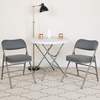 image:imageFlash Furniture Hercules Series Metal Folding Chair with Cushioned Seat Fabric Upholstered Event Chair with 300lb Static Weight Capacity GrayGray FabricGray Frame