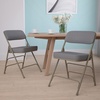 image:imageFlash Furniture Hercules Series Metal Folding Chair with Cushioned Seat Fabric Upholstered Event Chair with 300lb Static Weight Capacity GrayGray FabricGray Frame