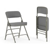 image:imageFlash Furniture Hercules Series Metal Folding Chair with Cushioned Seat Fabric Upholstered Event Chair with 300lb Static Weight Capacity GrayGray FabricGray Frame